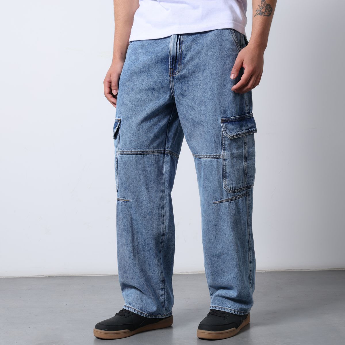 DENIMLAB - Jean Cargo Hombre Baggy Denimlab