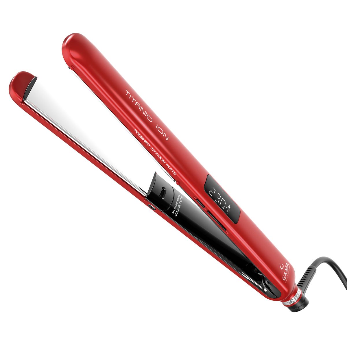  - Plancha de Pelo GAMA CP14 Titanio Roja 4D Generador de iones 