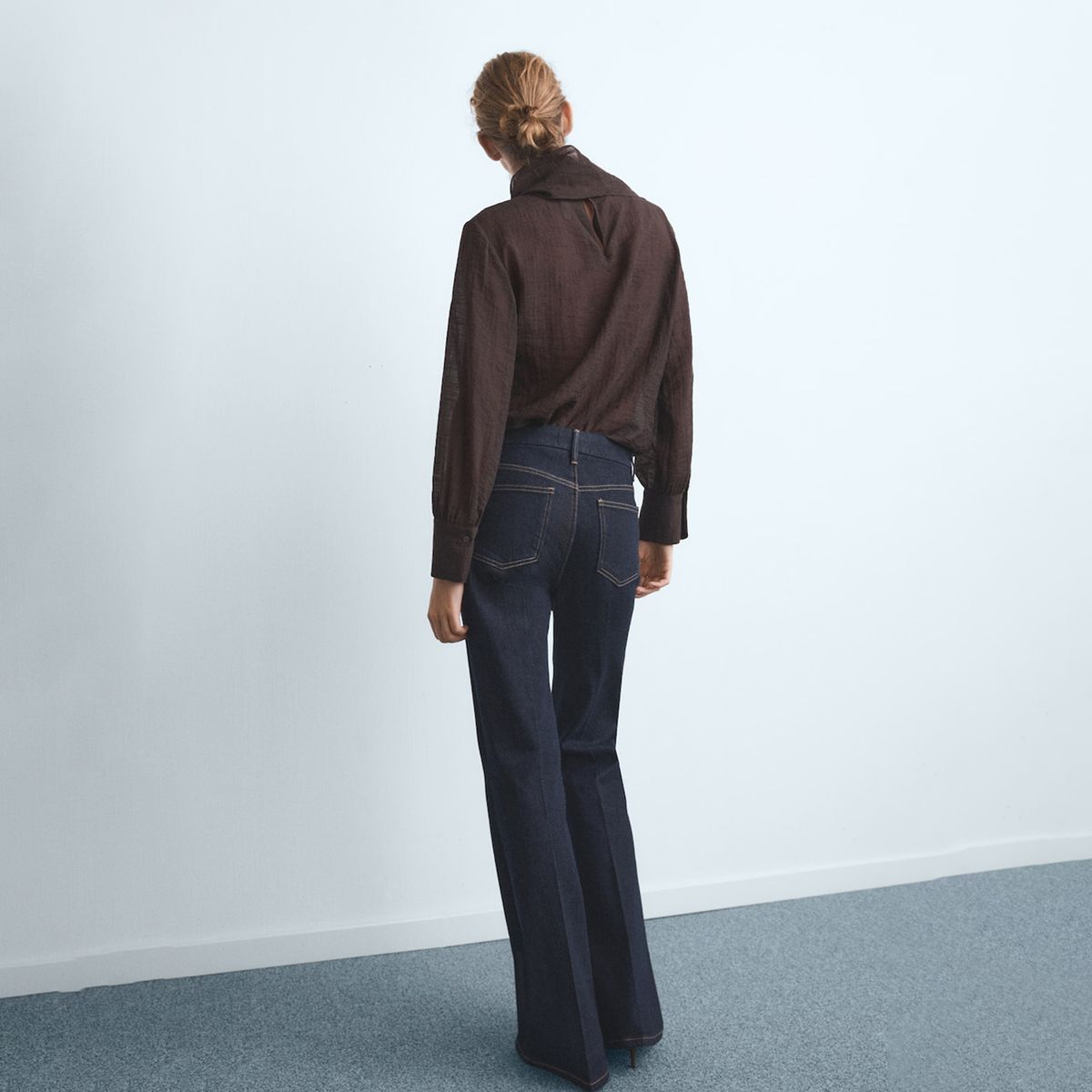 MANGO - Jean Flare Mujer Tiro alto Mango