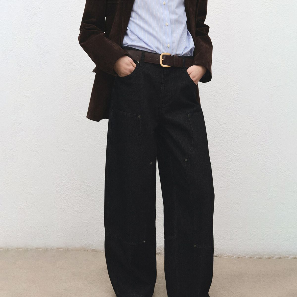 MANGO - Jean Baggy Mujer Tiro medio Mango