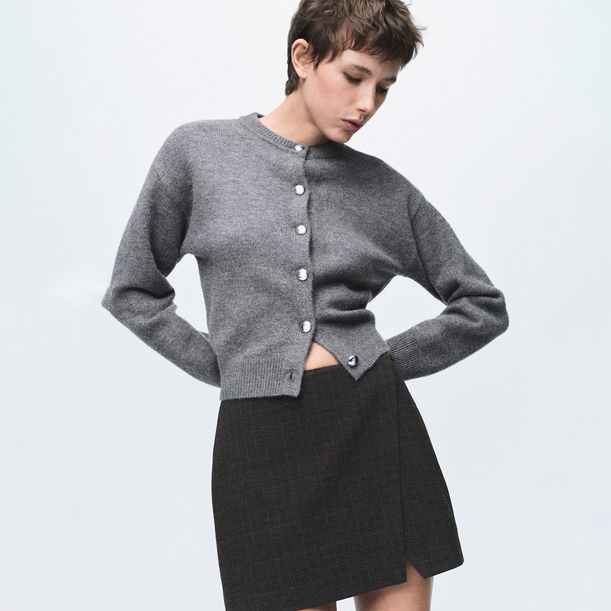 MANGO - Saco Mujer Tejido Mango