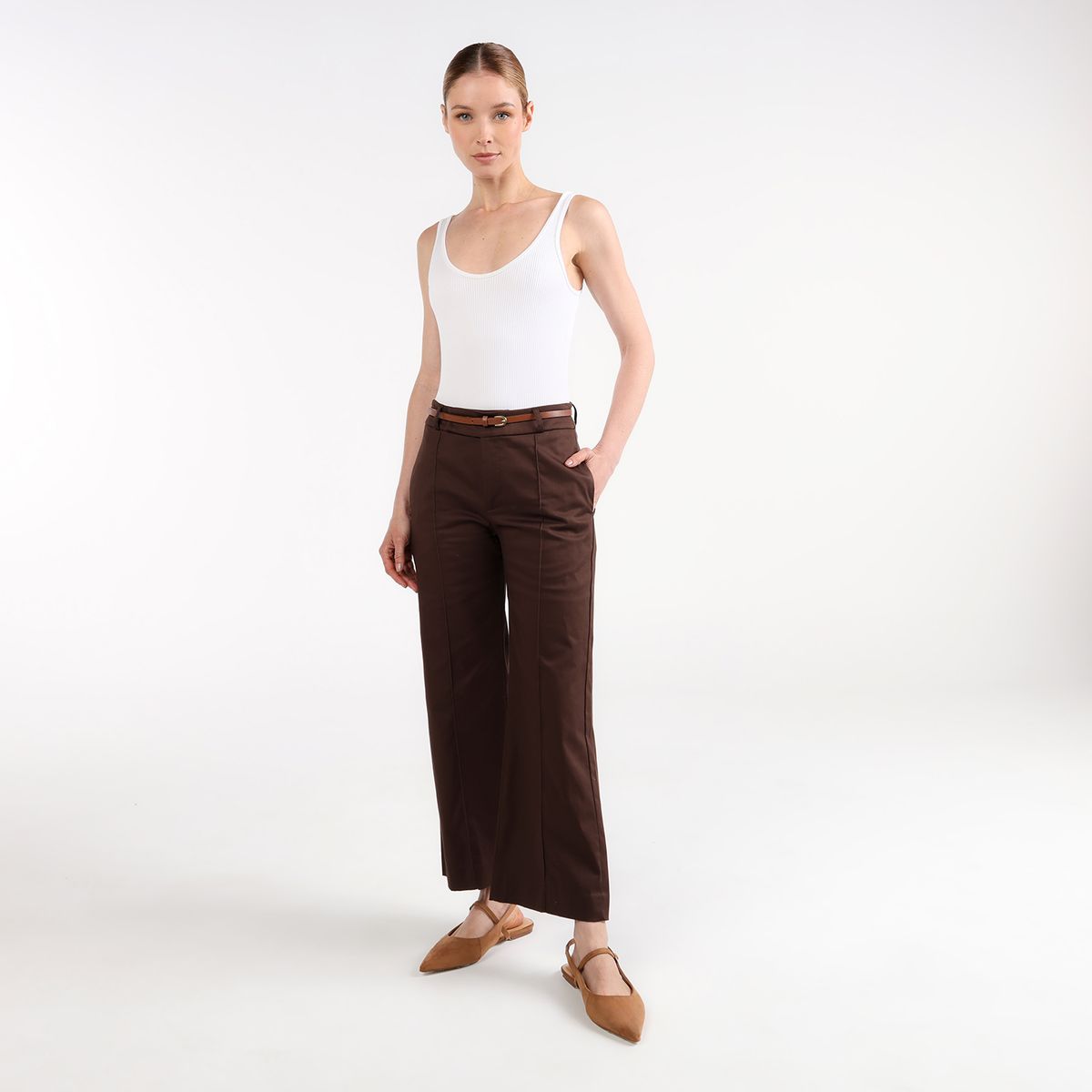 BASEMENT - Pantalón Recto Mujer Basement