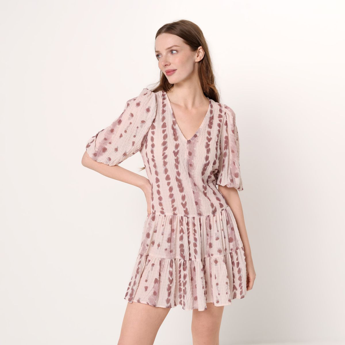 BASEMENT - Vestido Mujer Corto Casual con Estampado Basement