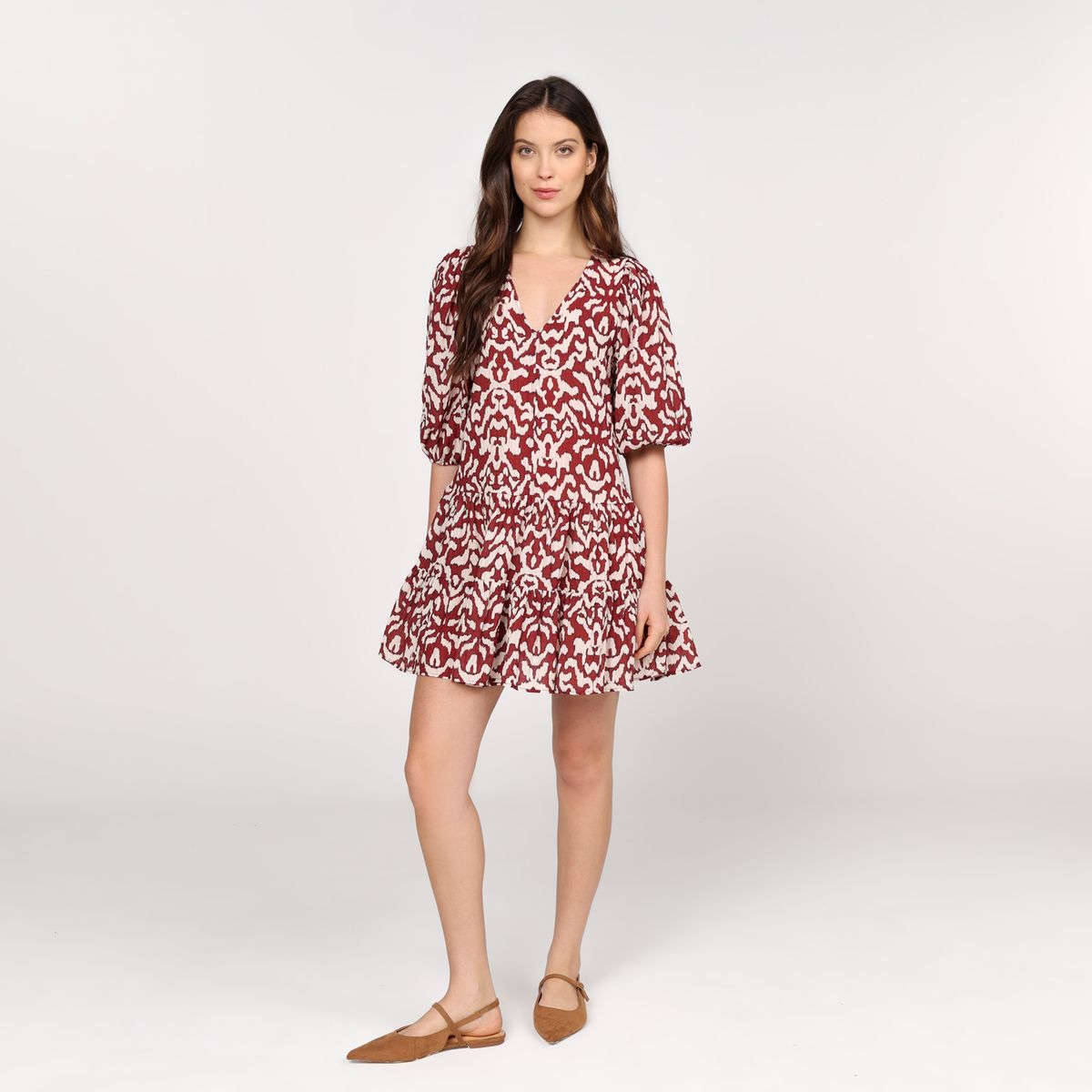 BASEMENT - Vestido Mujer Corto Casual con Estampado Basement