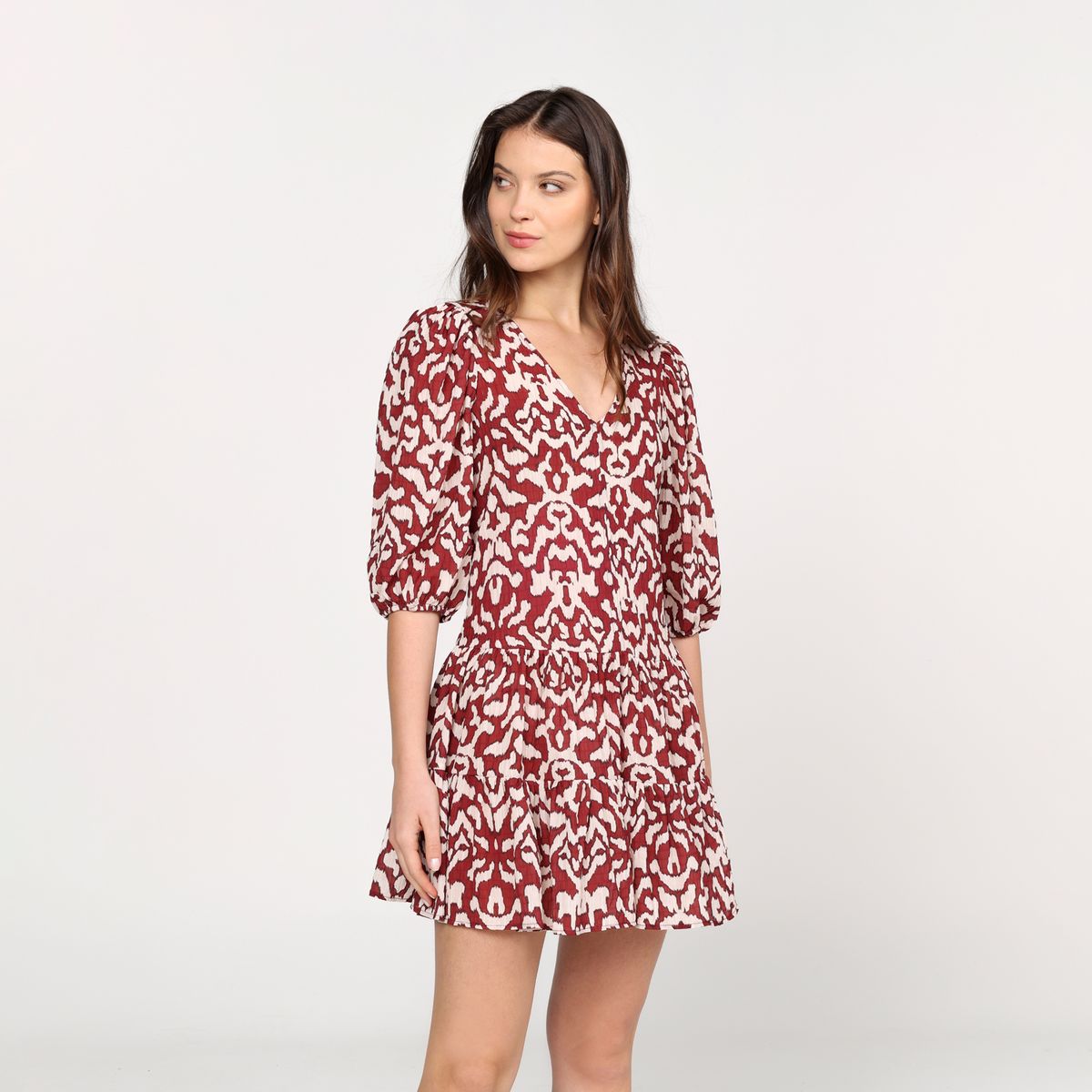 BASEMENT - Vestido Mujer Corto Casual con Estampado Basement