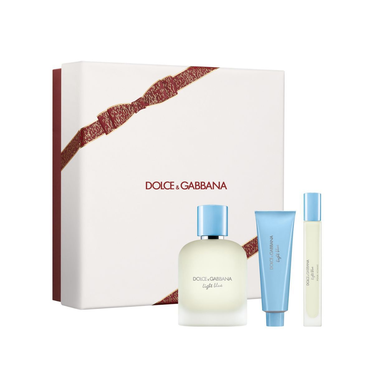 DOLCE&GABBANA - Set de perfume Hombre incluye Dolce&Gabbana Light Bue Pour Homme EDT 100 ml, Gel Ducha 50 ml, EDP 10 ml 