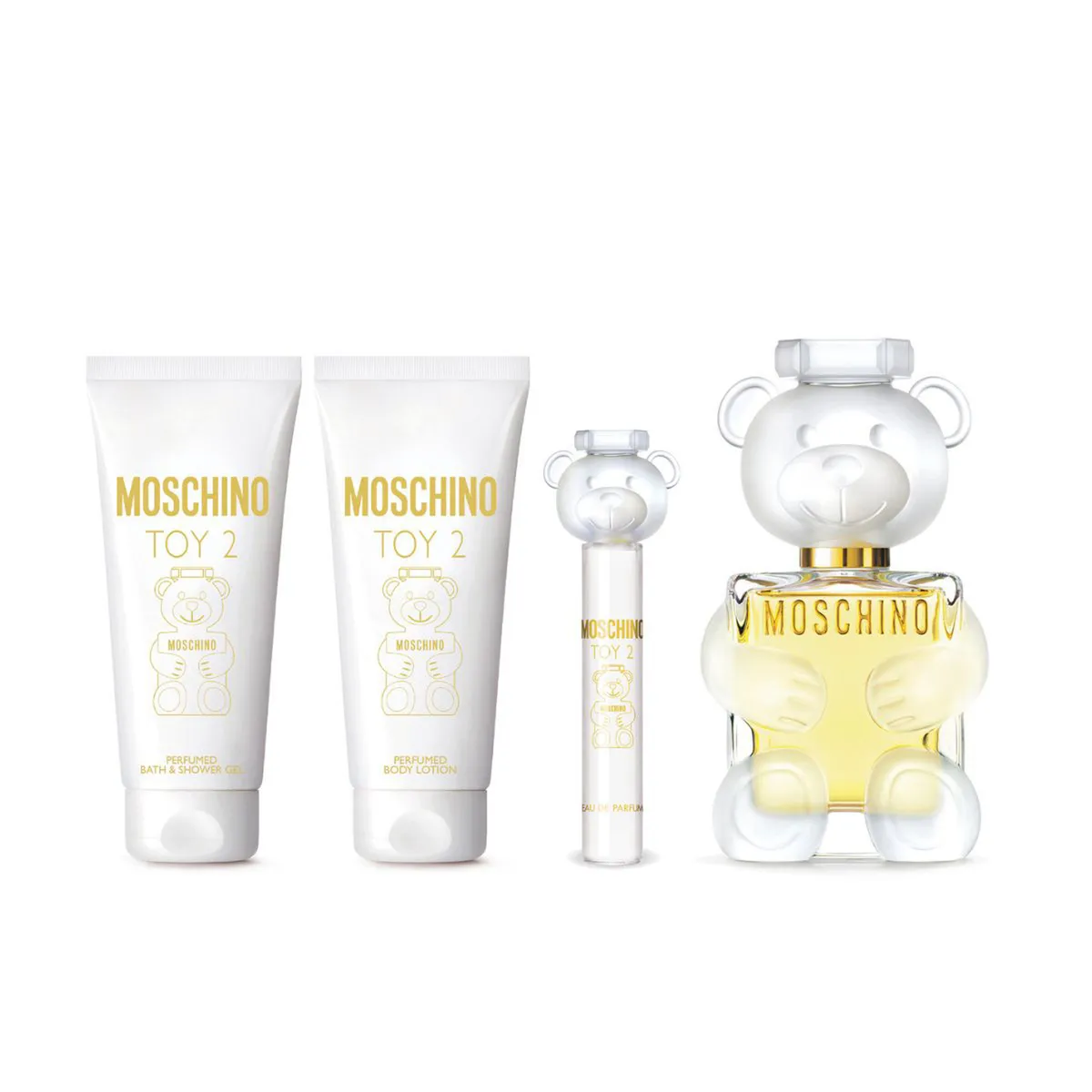 MOSCHINO - Set de Perfume Mujer incluye Moschino Toy 2 Eau de parfum 100 ml , Shower Gel 100 ml , Body Lotion 100 ml , Travel Spray 10 ml 