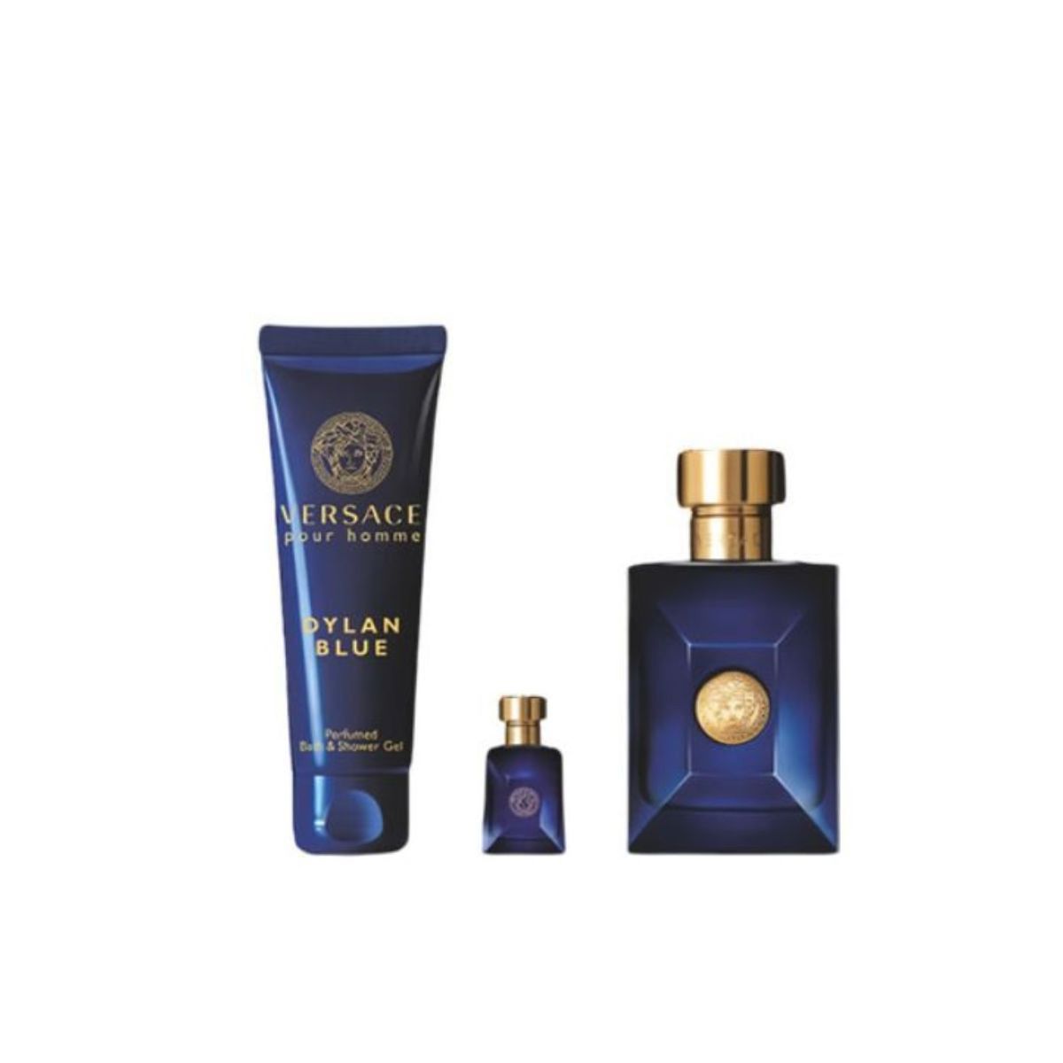 VERSACE - Set de Perfume Hombre incluye Versace Dylan Blue Pour Homme Eau de toilette 100 ml , Body Shower Gel 100 ml , Eau de toilette 5 ml 