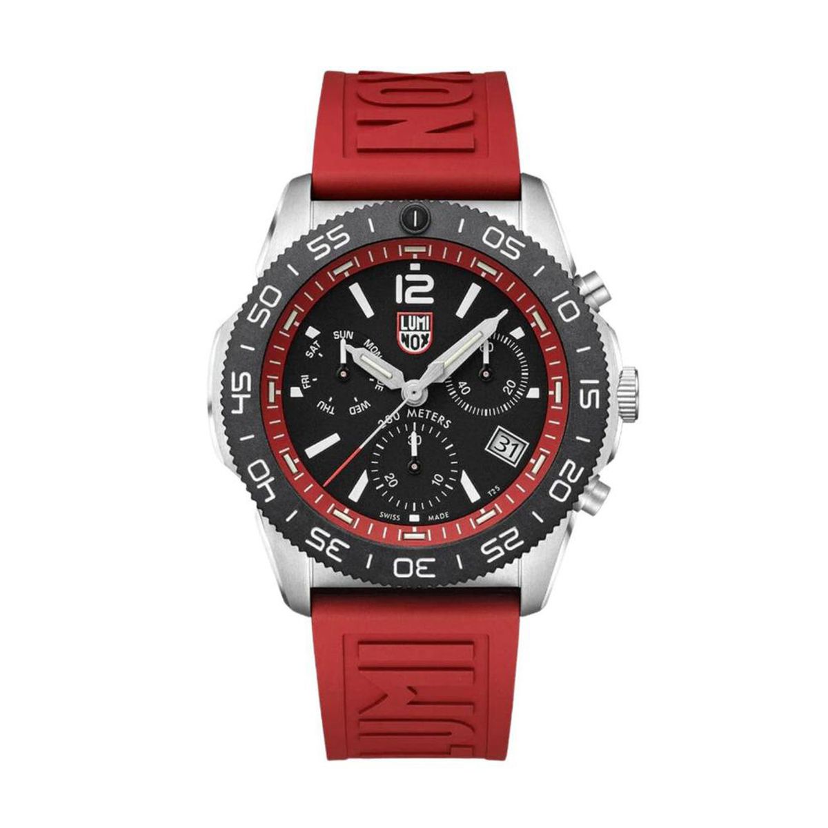  - Reloj Luminox Hombre pacific diver . Reloj Caucho rojo