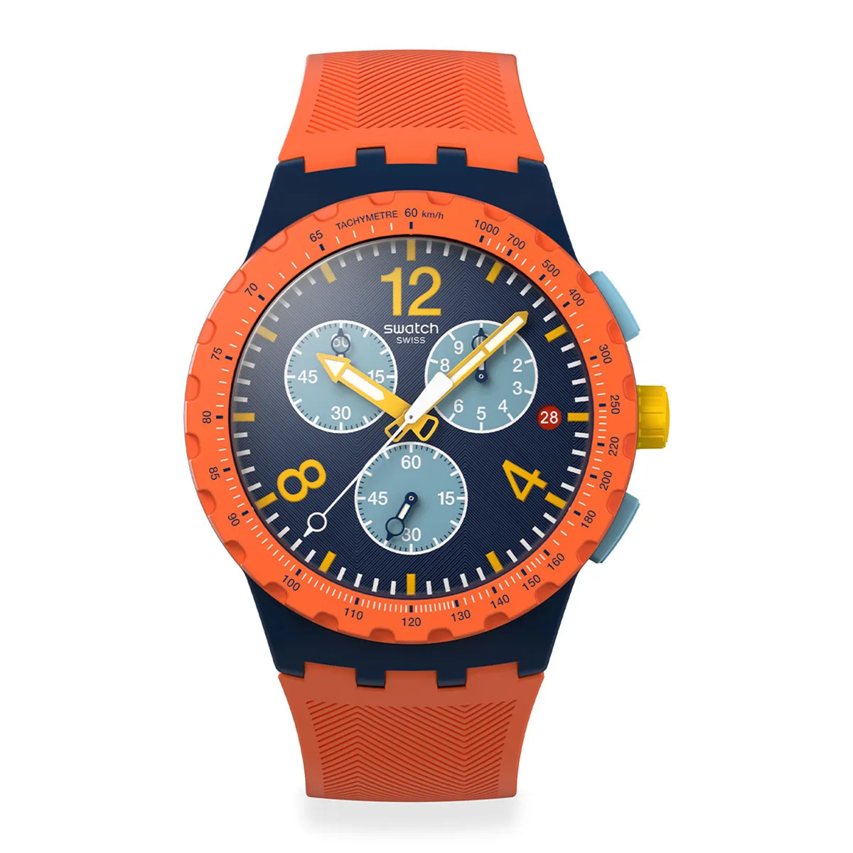 SWATCH - Reloj Swatch Unisex Camo Flash. Reloj Silicona Naranja SUSI400