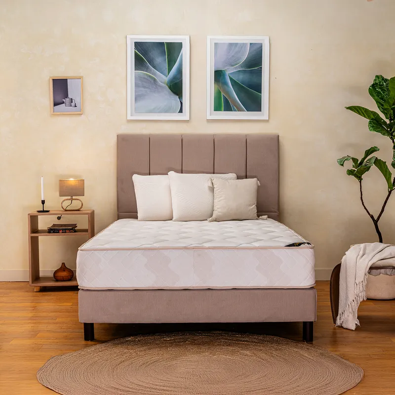 COLCHONES SPRING - Colchón Spring Semidoble Firmeza Media Ortopédico Resortado Natura 120 x 190 cm