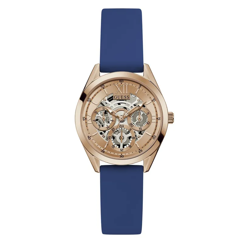 GUESS - Reloj Guess Mujer Clear Cut. Reloj Silicona Azul GW0284L1