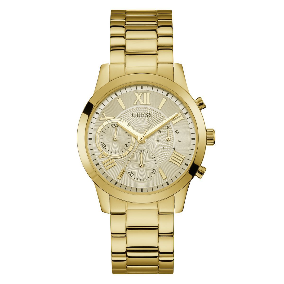 GUESS - Reloj Guess Mujer Solar. Reloj Acero Inoxidable Dorado W1070L2