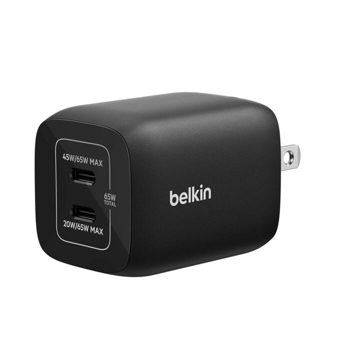 BELKIN - Cargador de pared Dual USB-C 65w para Switch2 Negro