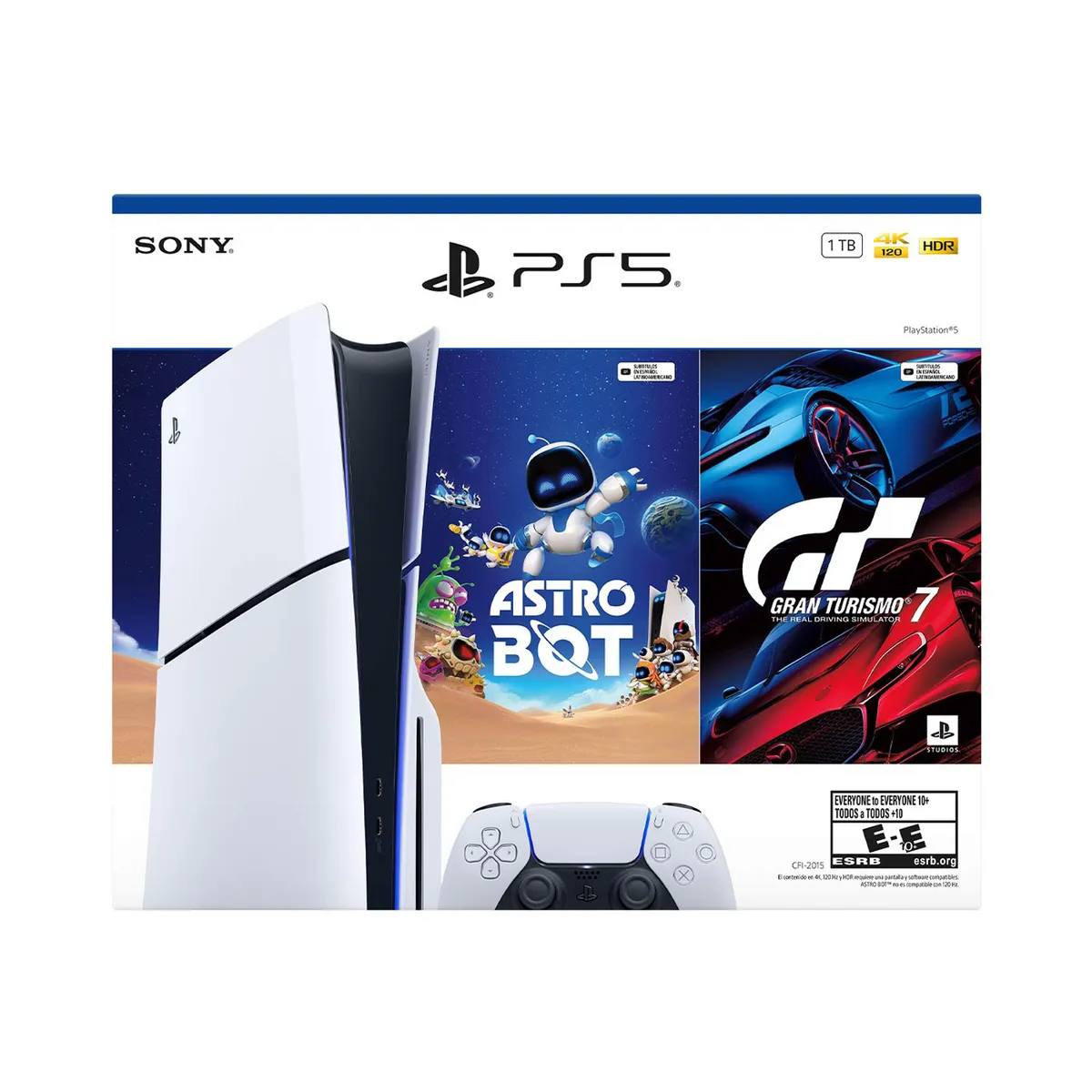 PLAYSTATION - Consola PS5 Slim Estandar + 2 Videojuegos | 1 TB de Almacenamiento | Lector de Disco | Play Station 5 | Videojuegos Incluidos Astro Bot y Gran turismo 7
