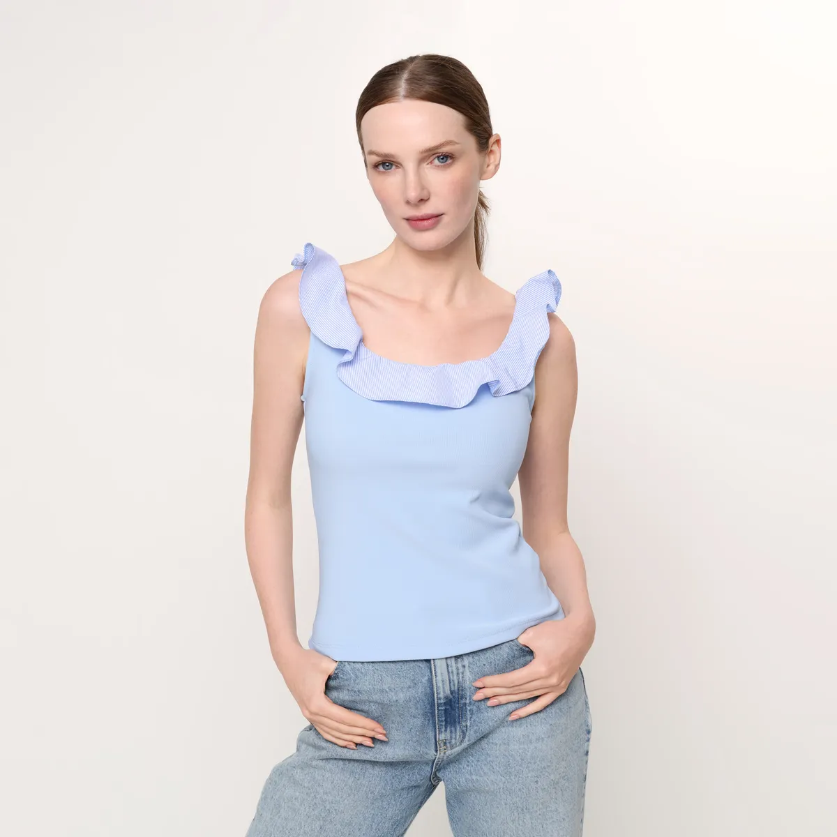 BASEMENT - Blusa Mujer con Boleros Sin mangas Basement