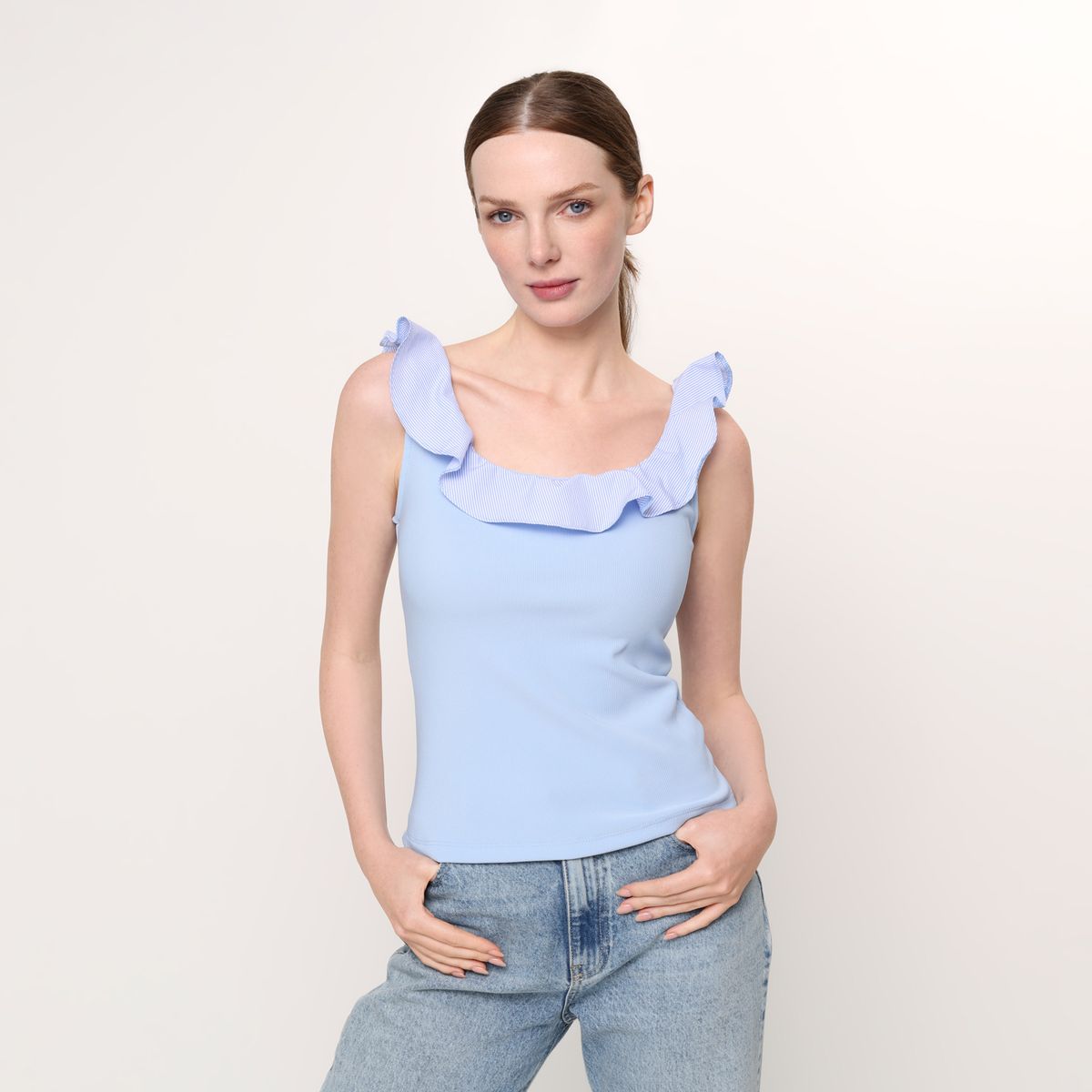 BASEMENT - Blusa Mujer con Boleros Sin mangas Basement