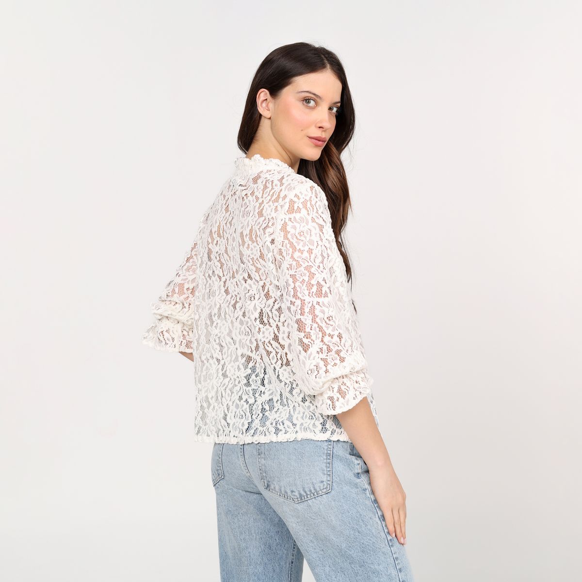 BASEMENT - Blusa Mujer con Bordado Manga 3/4 Basement