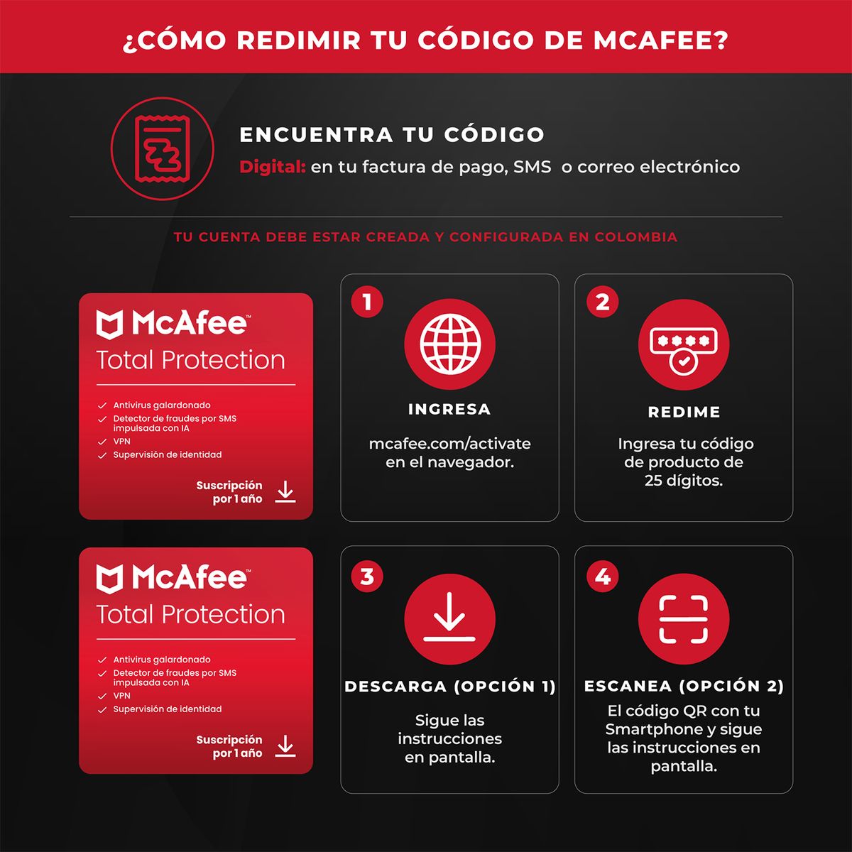 MCAFEE - McAfee Protección  total 3 usuarios