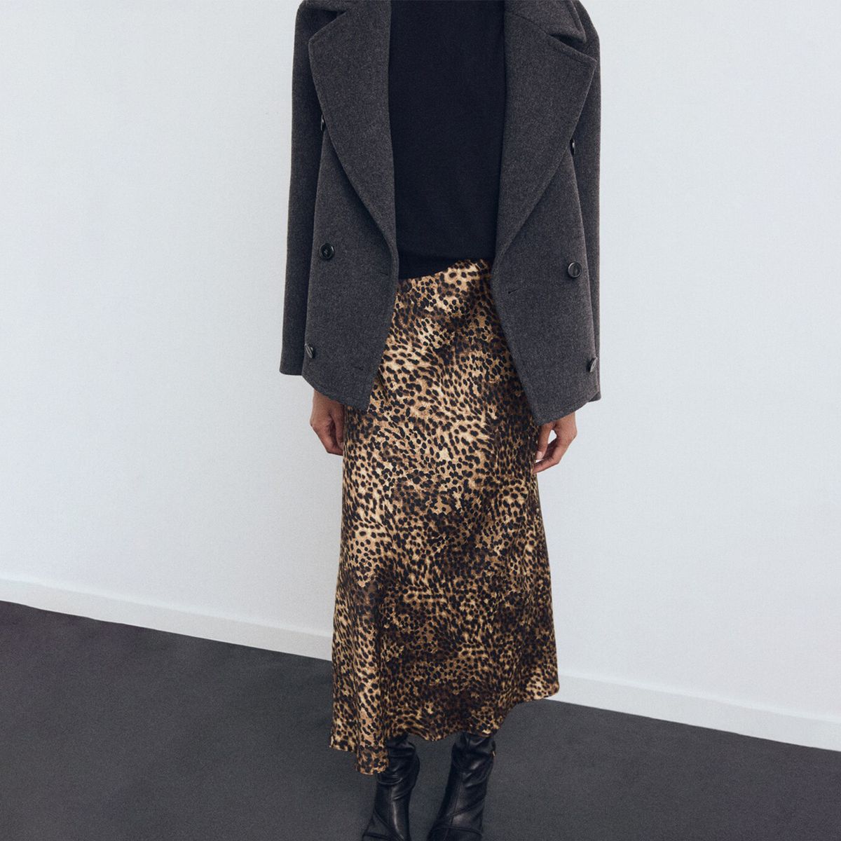 MANGO - Falda Midi Mujer Animal print Mango