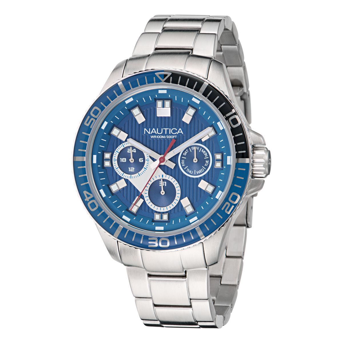 NAUTICA - Reloj Nautica Hombre NCT Windrose. Reloj Acero Inoxidable Plateado NAPWRS505
