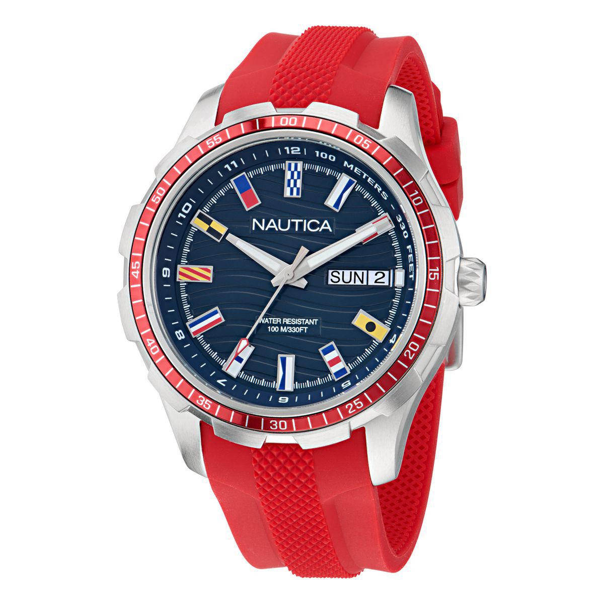 NAUTICA - Reloj Nautica Hombre NST Everyday. Reloj Silicona Rojo NAPNSF510