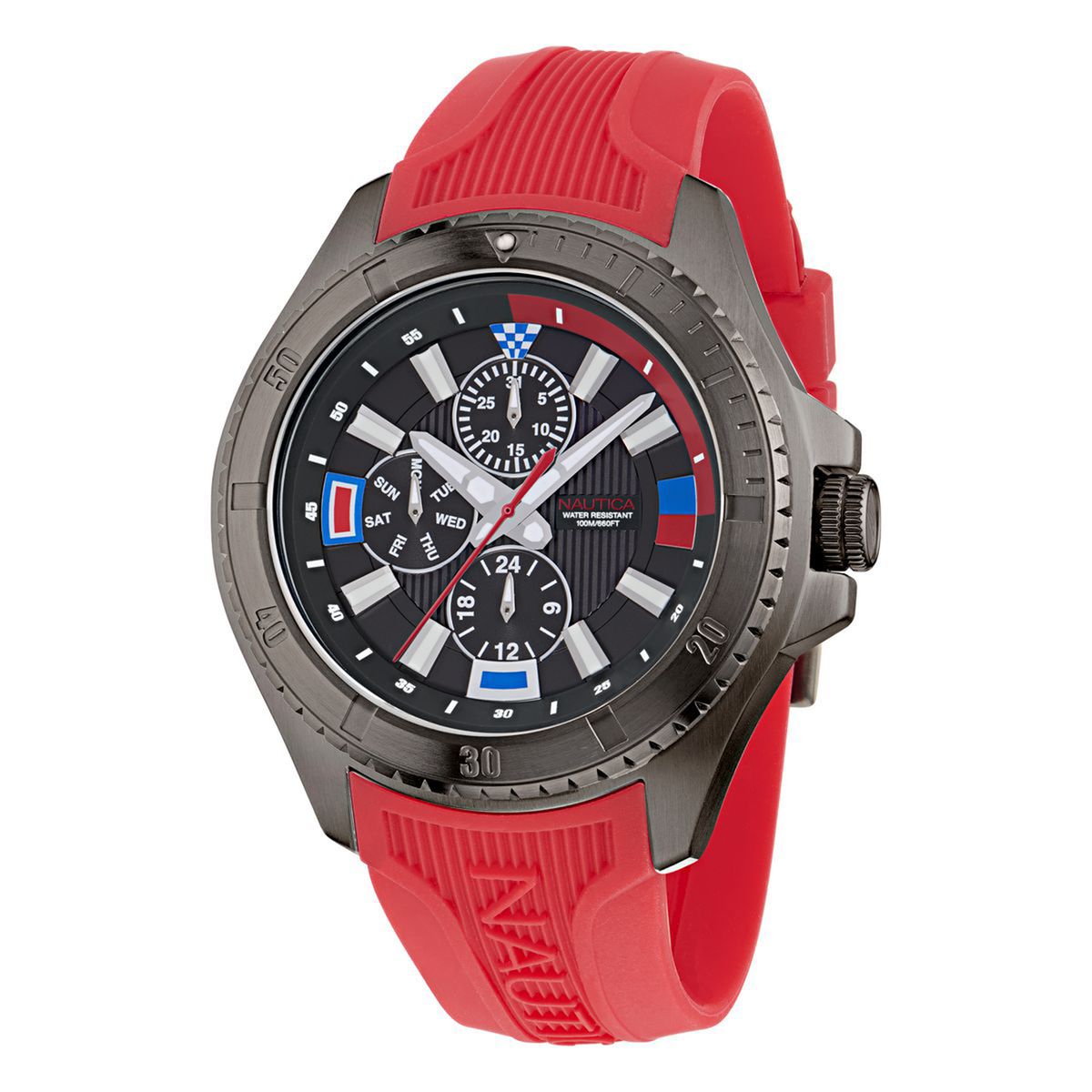 NAUTICA - Reloj Nautica Hombre NCT Leeway. Reloj Silicona Rojo NAPLWF5O1