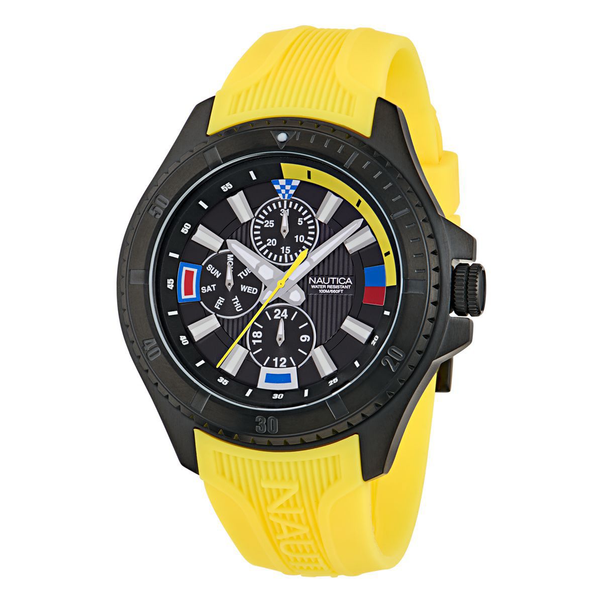 NAUTICA - Reloj Nautica Hombre NCT Leeway. Reloj Silicona Amarillo NAPLWF5O2
