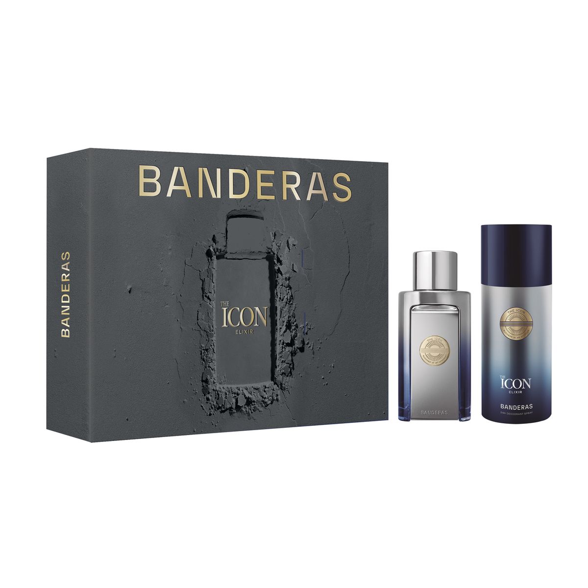 BANDERAS - Set de Perfume Hombre Banderas Incluye The Icon Elixir Eau de parfum 100 ml + Desodorante 150ml 