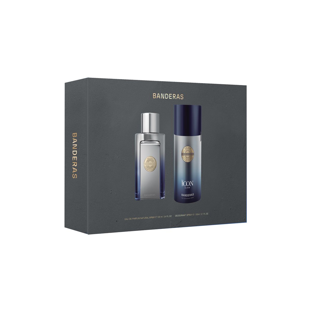 BANDERAS - Set de Perfume Hombre Banderas Incluye The Icon Elixir Eau de parfum 100 ml + Desodorante 150ml 