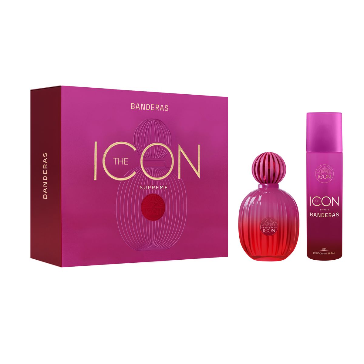 BANDERAS - Set de Perfume Mujer Banderas Incluye The Icon Women Supreme Eau de parfum 100 ml + Desodorante 150ml 