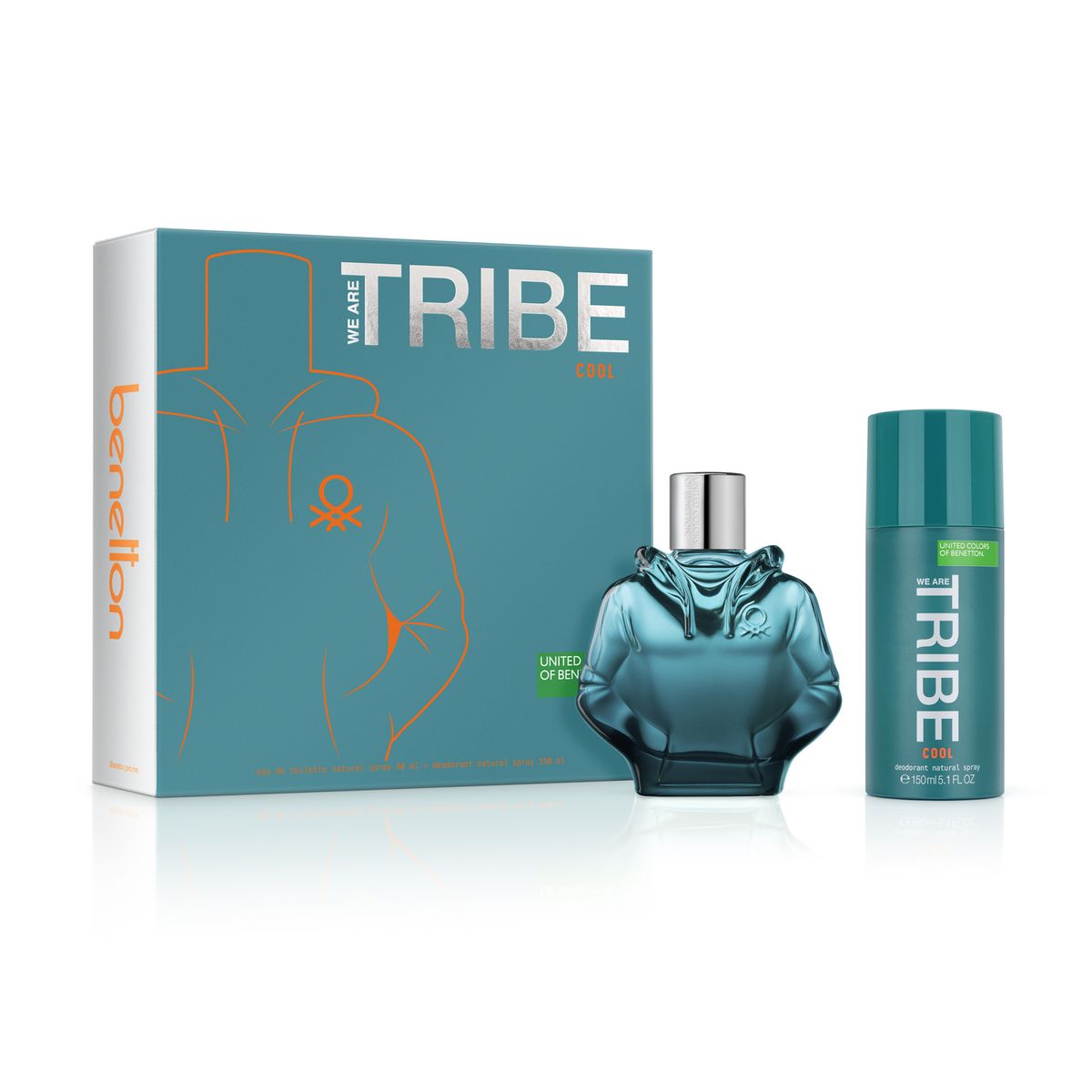 BENETTON - Set de Perfume Hombre Benetton Incluye We Are Tribe Cool Eau de toilette 90ml + Desodorante 150ml 