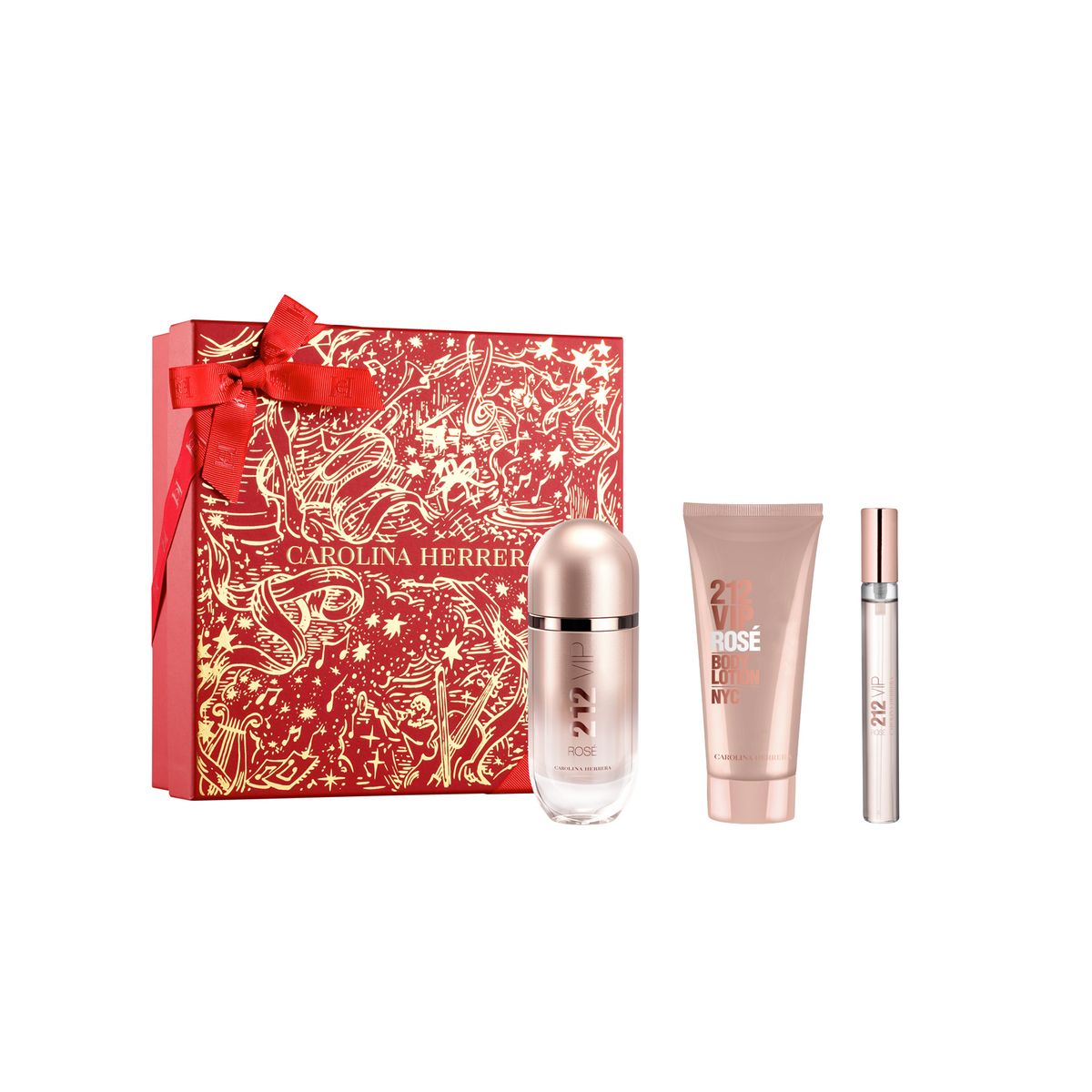 CAROLINA HERRERA - Set de Perfume Mujer Carolina Herrera Incluye 212 Vip Rosé Eau de parfum 80ml + Body Lotion + Travel Size 