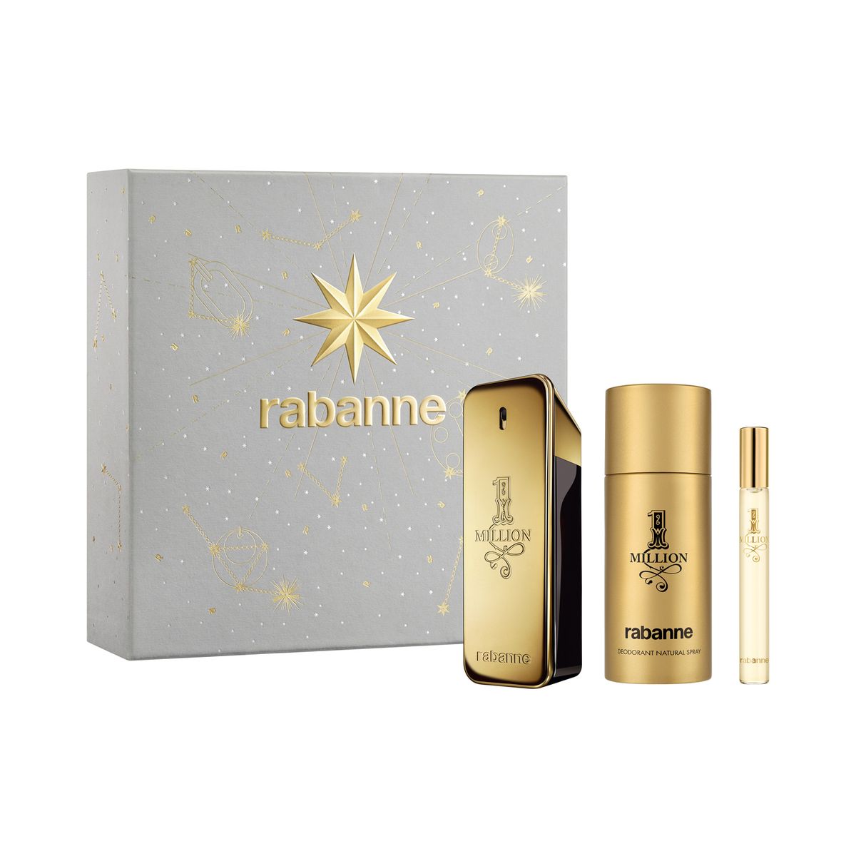 RABANNE - Set de Perfume Hombre Rabanne Incluye 1 Million Eau de toilette 100 ml + Desodorante 150ml + Eau de toilette 10ml 