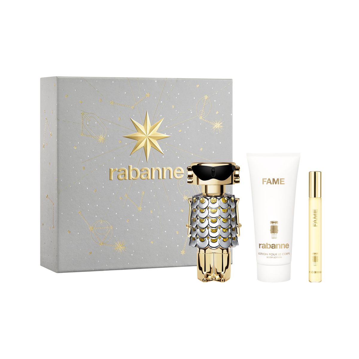 RABANNE - Set de Perfume Mujer Rabanne Incluye Fame Eau de parfum 80ml + Body Lotion 100 ml + Travel Size 