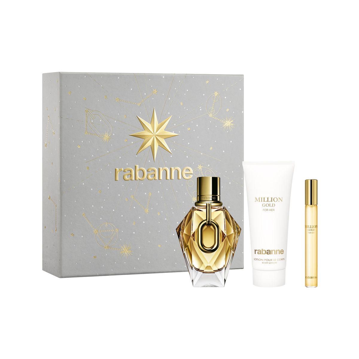 RABANNE - Set de Perfume Mujer Rabanne Incluye Million Gold for Her 90ml + Body Lotion + Travel Size 