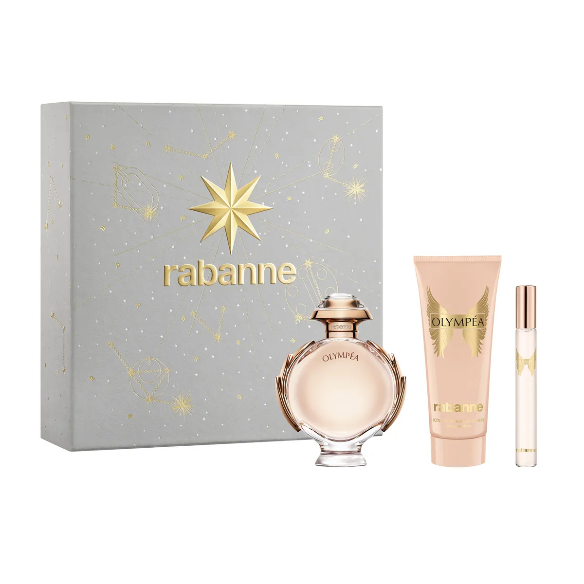 RABANNE - Set de Perfume Mujer Rabanne Incluye Olympéa Eau de parfum 80ml + Body Lotion + Travel Size 