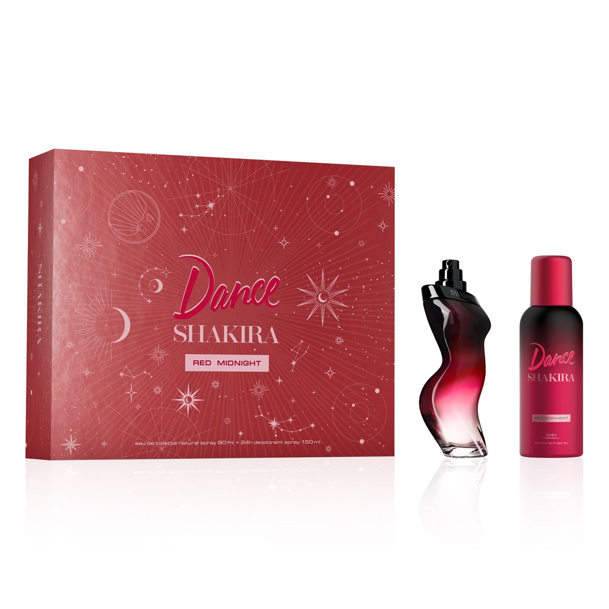 SHAKIRA - Set de Perfume Mujer Shakira Incluye Dance Red Midnight Eau de toilette 80ml + Desodorante 