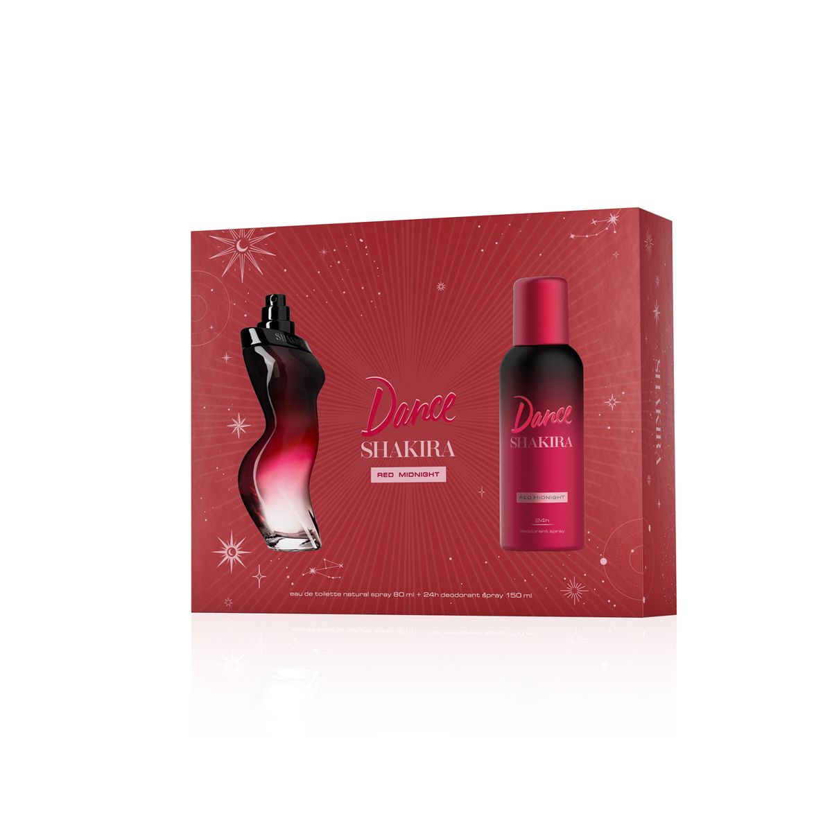 SHAKIRA - Set de Perfume Mujer Shakira Incluye Dance Red Midnight Eau de toilette 80ml + Desodorante 