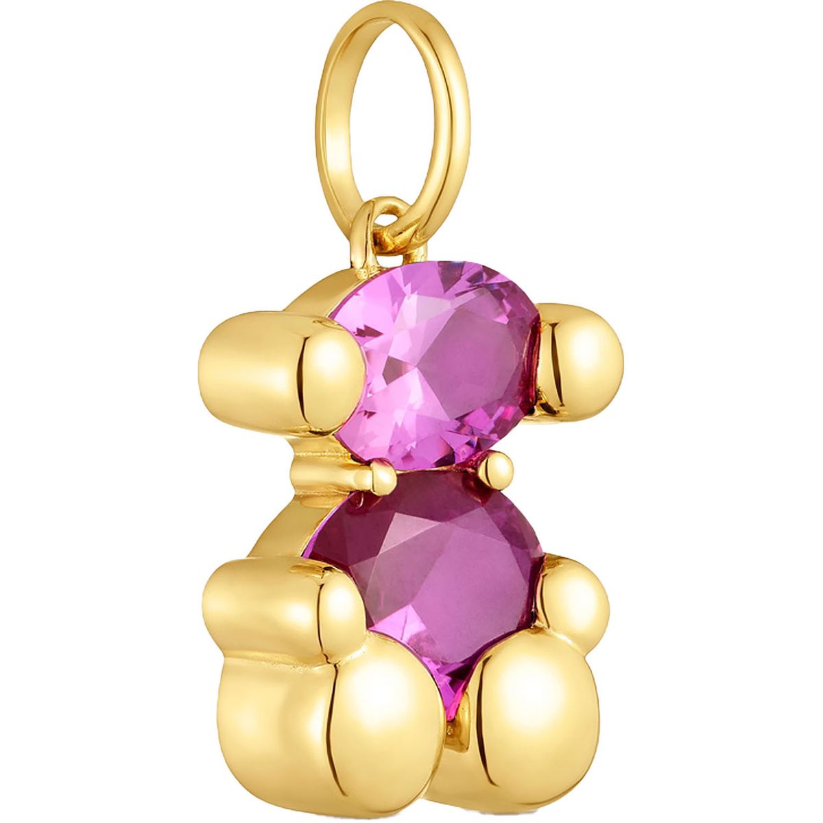 TOUS - Colgante pequeño motivo oso con baño de oro 18 kt sobre plata y rubí creada en laboratorio Color Bear LGG