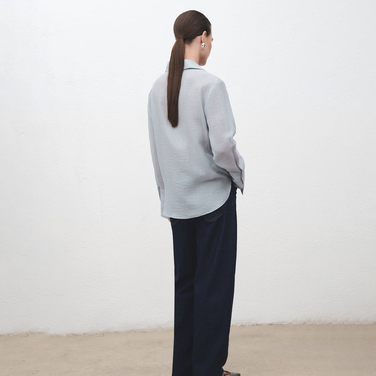 MANGO - Blusa Mujer con Bordado Manga larga Mango