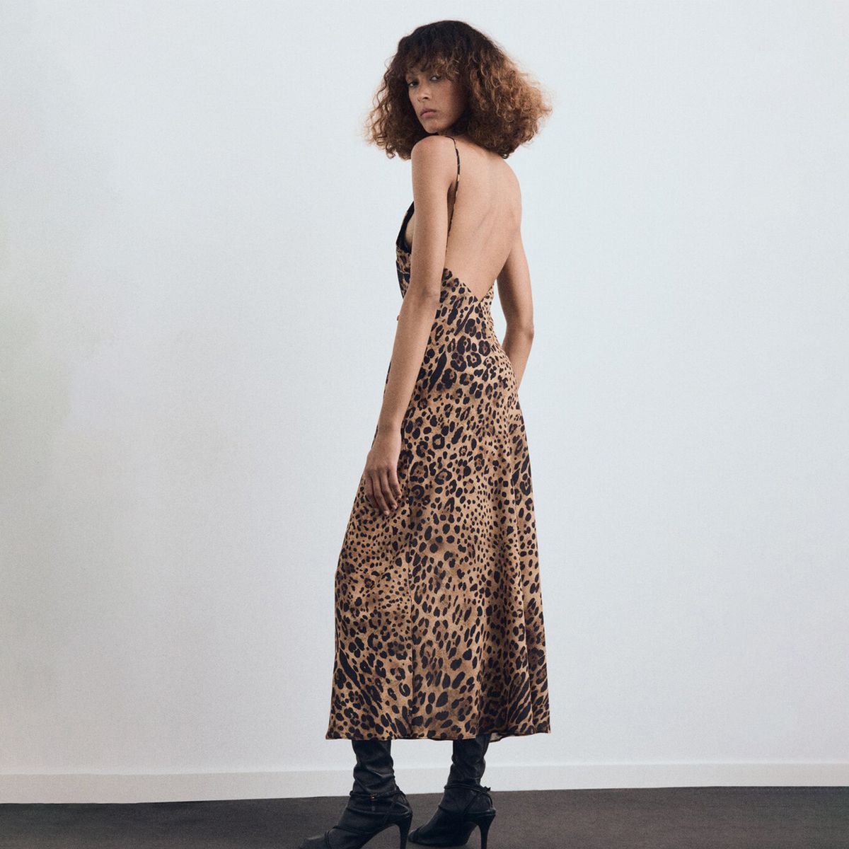 MANGO - Vestido Mujer Medio Casual Animal print Mango 