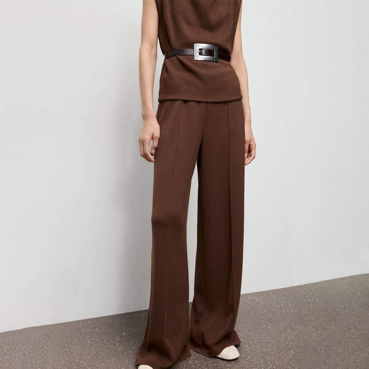 MANGO - Pantalón Recto Mujer Tiro medio Mango