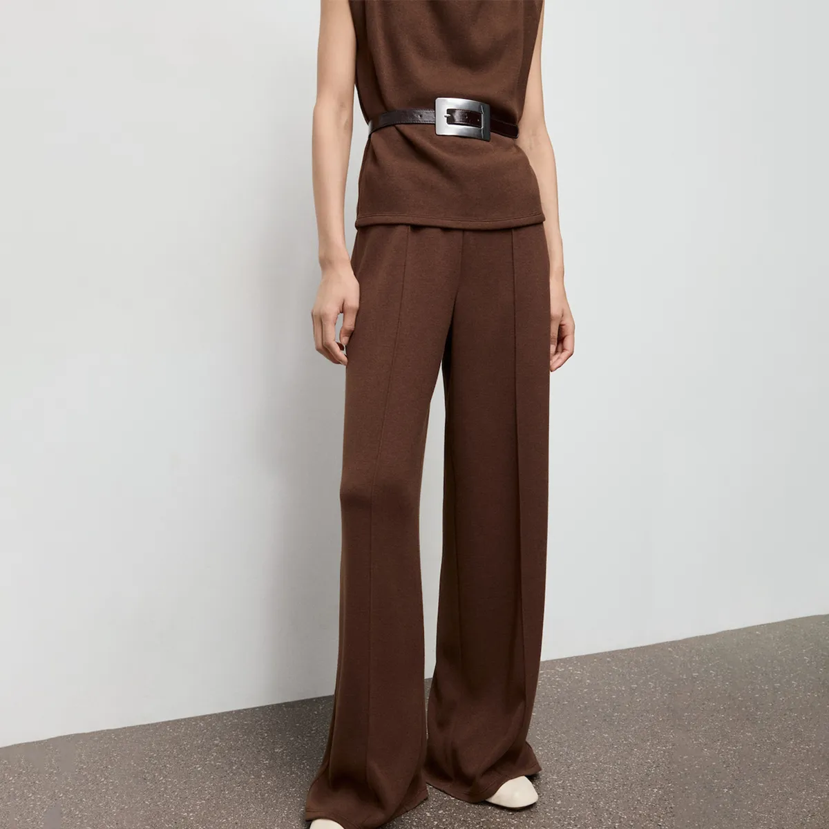 MANGO - Pantalón Recto Mujer Tiro medio Mango