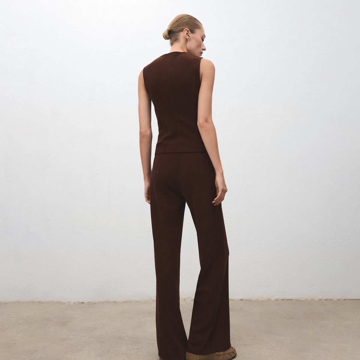 MANGO - Pantalón Recto Mujer Tiro medio Mango