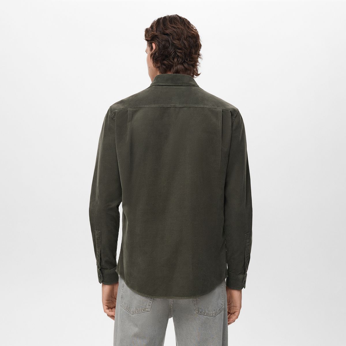 MANGO - Camisa Hombre Manga larga de Algodón Mango