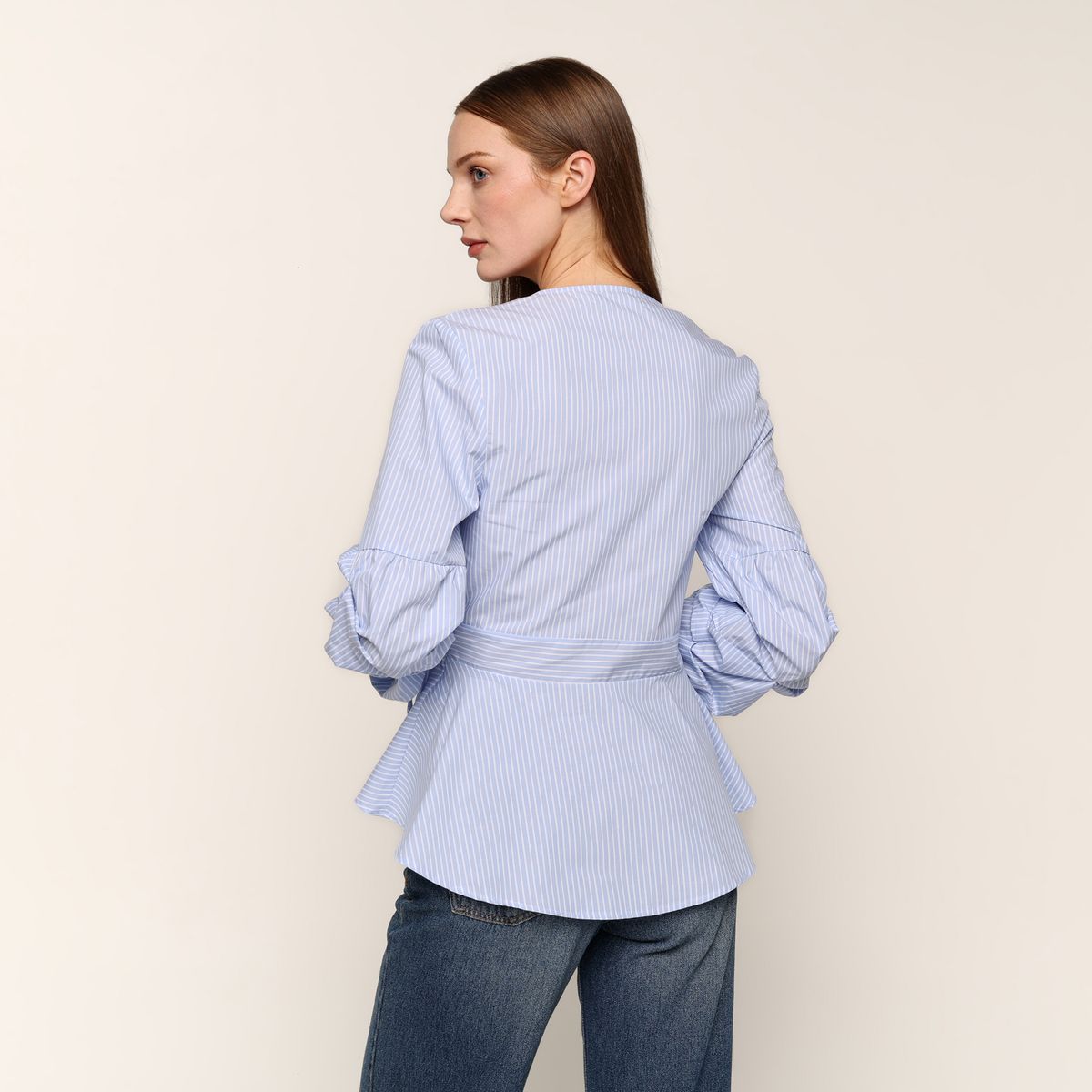 BASEMENT - Blusa Mujer con Boleros Manga larga de Algodón Basement