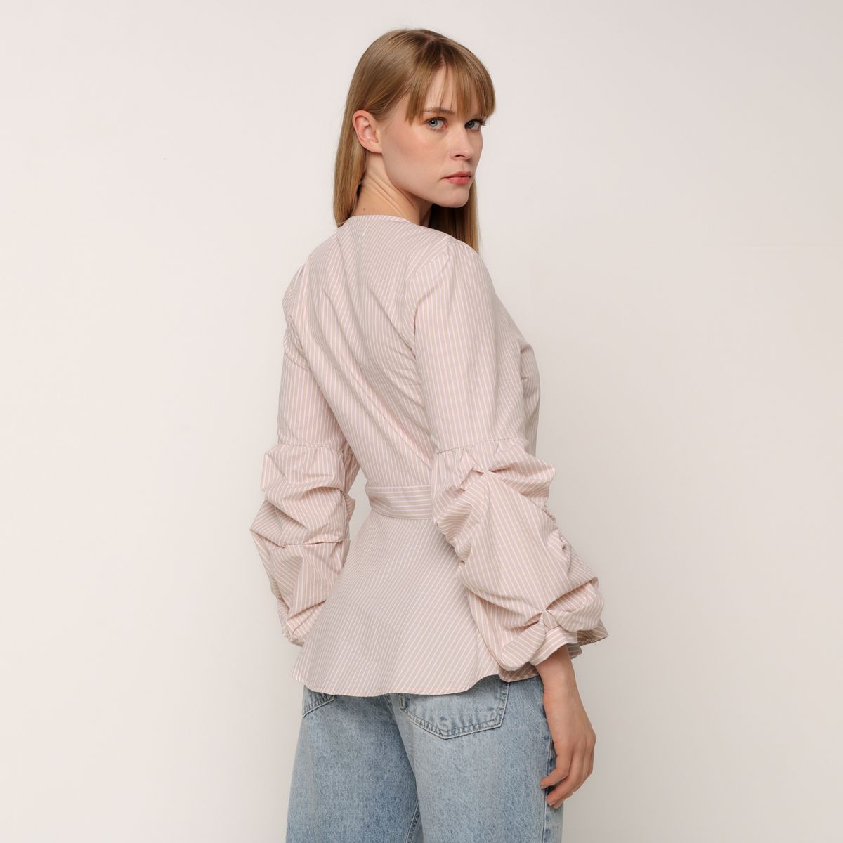 BASEMENT - Blusa Mujer con Boleros Manga larga de Algodón Basement