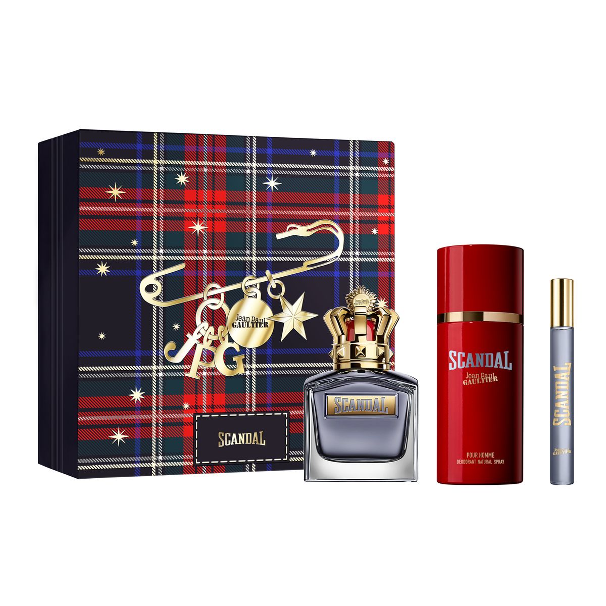 JEAN PAUL GAULTIER - Set de Perfume Hombre Jean Paul Gaultier Incluye Scandal pour Homme Eau de toilette 100 ml + Desodorante 150ml + Travel Size 