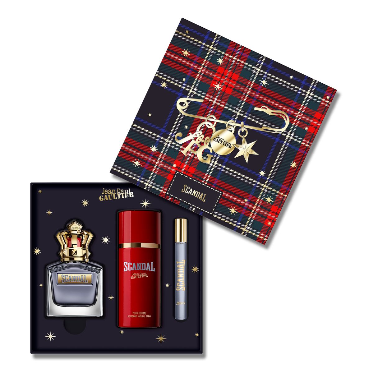 JEAN PAUL GAULTIER - Set de Perfume Hombre Jean Paul Gaultier Incluye Scandal pour Homme Eau de toilette 100 ml + Desodorante 150ml + Travel Size 